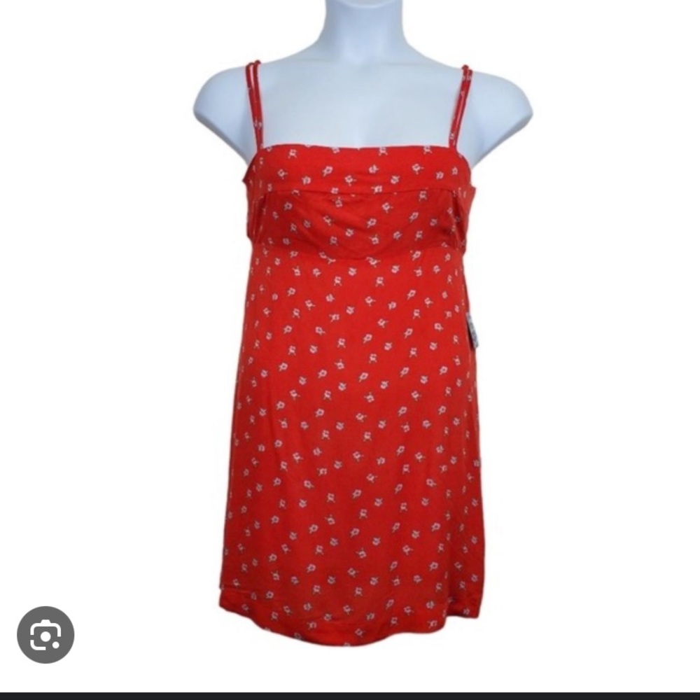 Floral free people backless red sundress